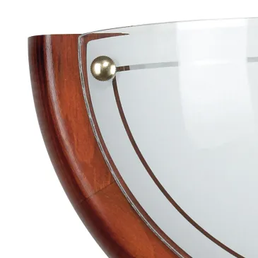Lampada da Parete e Soffitto in Metallo Finitura Oro e Noce