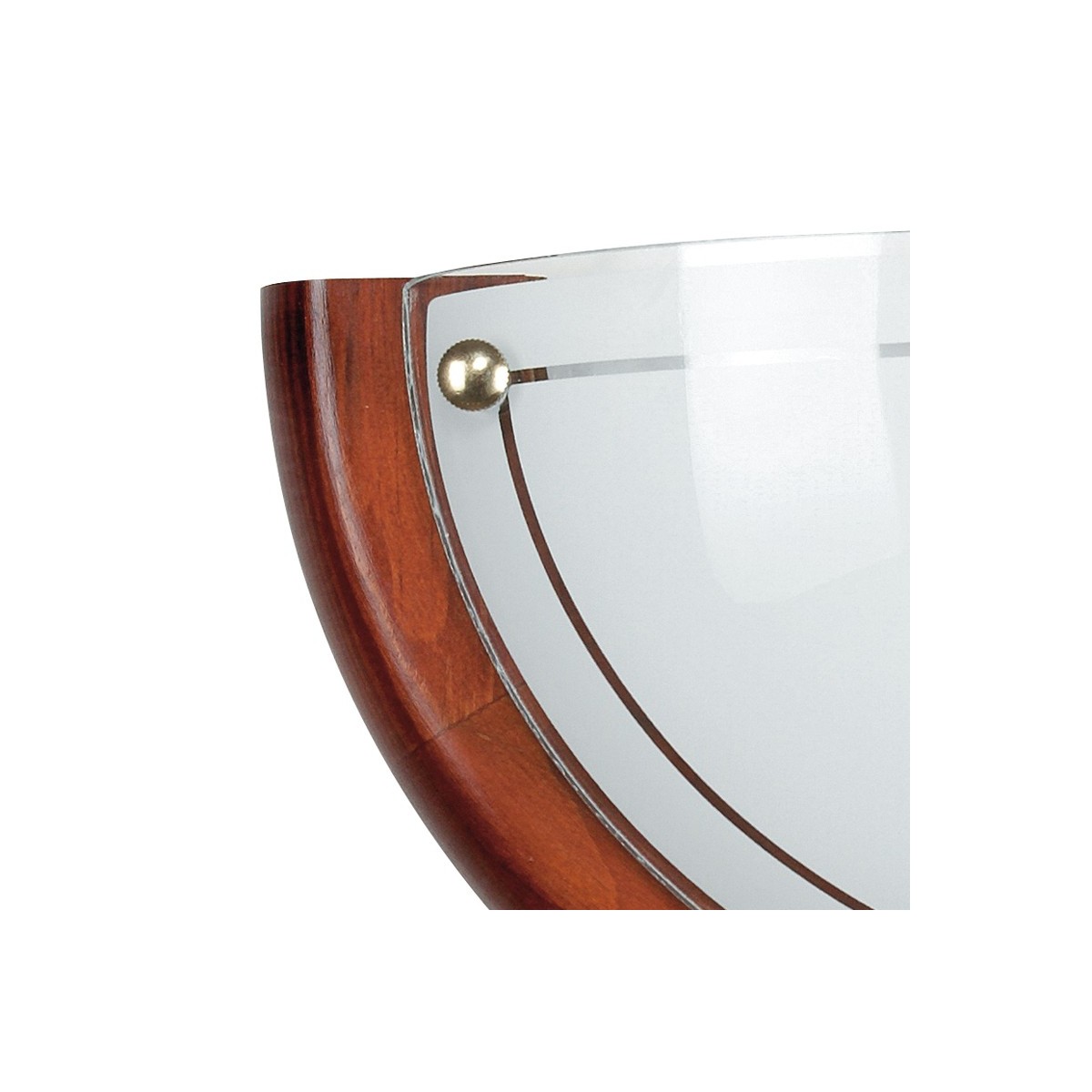 Lampada da Parete e Soffitto in Metallo Finitura Oro e Noce