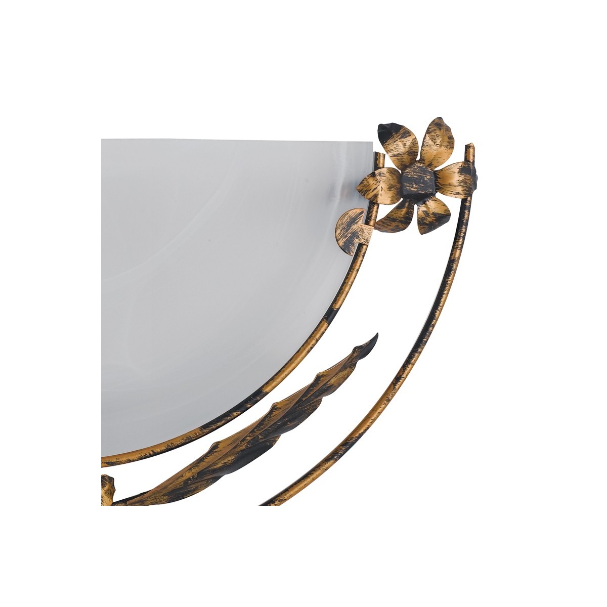 Diffuseur en verre albâtre avec cadre en métal orné de...