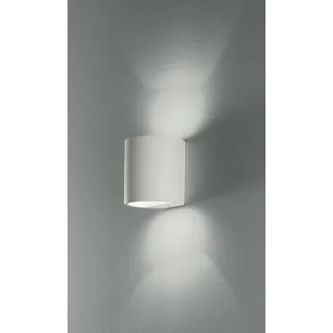 I-SHINE-AP - Applique Gesso Cilindrica Doppio Raggio di Luce Lampada Verniciabile G9