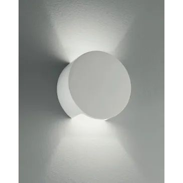 I-LEIRON-AP - Applique Gesso Verniciabile Tonda Doppia Diffusione di Luce Lampada da Parete G9