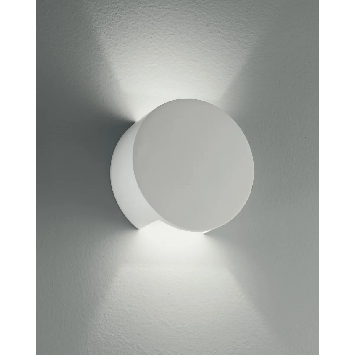 I-LEIRON-AP - Applique Gesso Verniciabile Tonda Doppia Diffusione di Luce Lampada da Parete G9