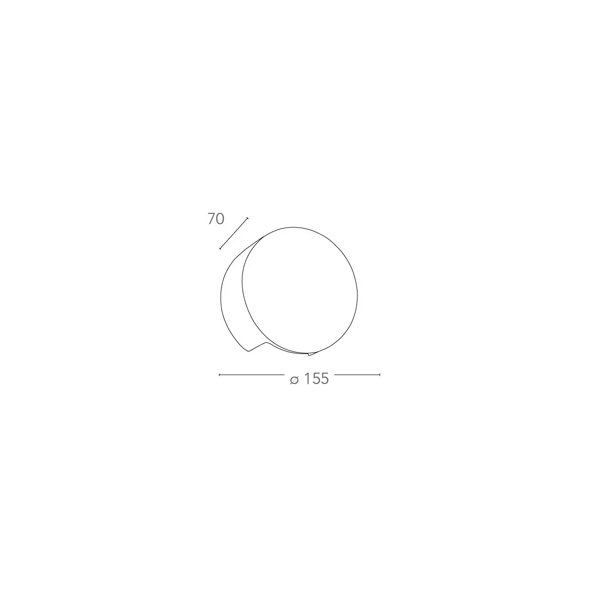 Applique Leiron Tonda 15,5 cm in Gesso Verniciabile con...
