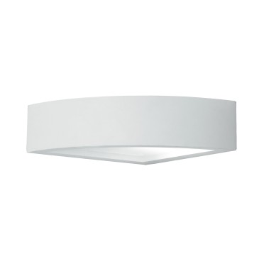 Applique Angolare Gesso Lampada Verniciabile Doppia Emissione di Luce E14