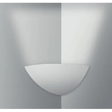 I-SANTORINI-AP - Applique Angolare Gesso Verniciabile Emissione di Luce Verso Alto E14