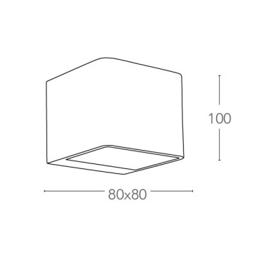 Applique blanche de forme cubique avec lumière LED 6 watts 3500 Kelvin