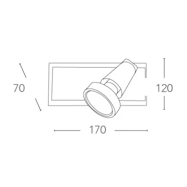 Projecteur chromé simple avec cadre en nickel | Mondialshop