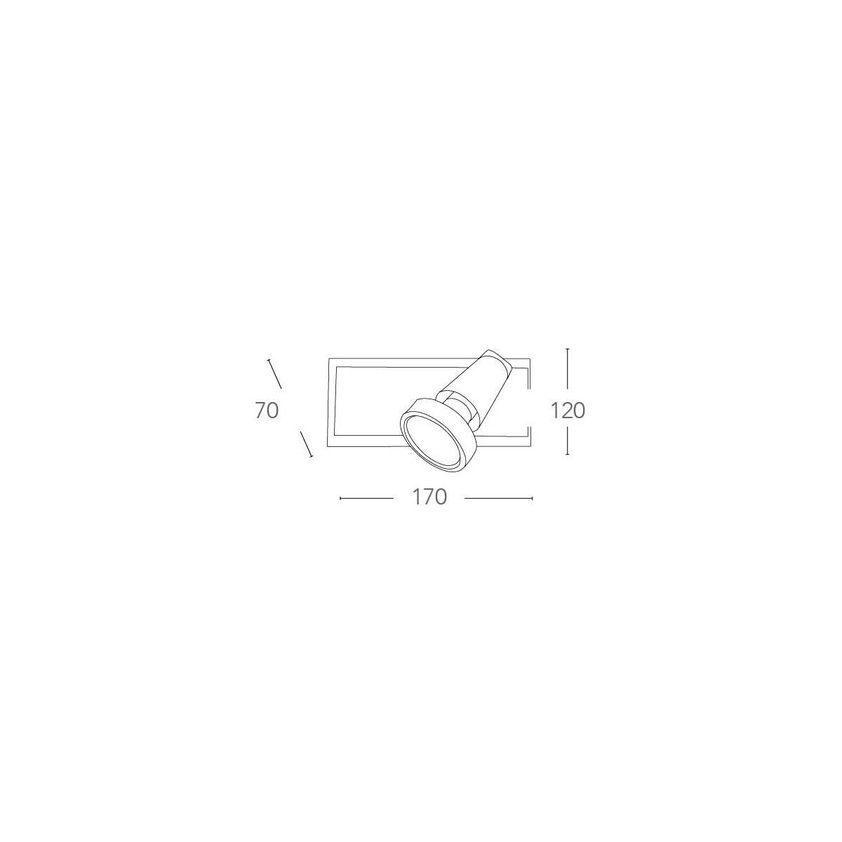 Projecteur chromé simple avec cadre en nickel | Mondialshop