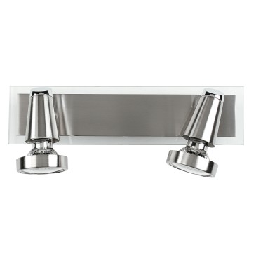 Projecteur double chromé avec cadre en nickel | Mondialshop