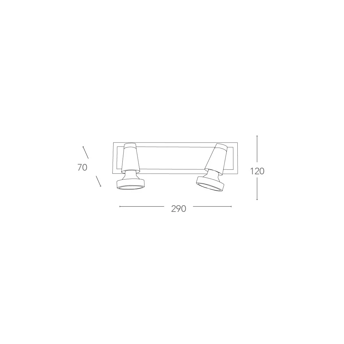 Projecteur double chromé avec cadre en nickel | Mondialshop