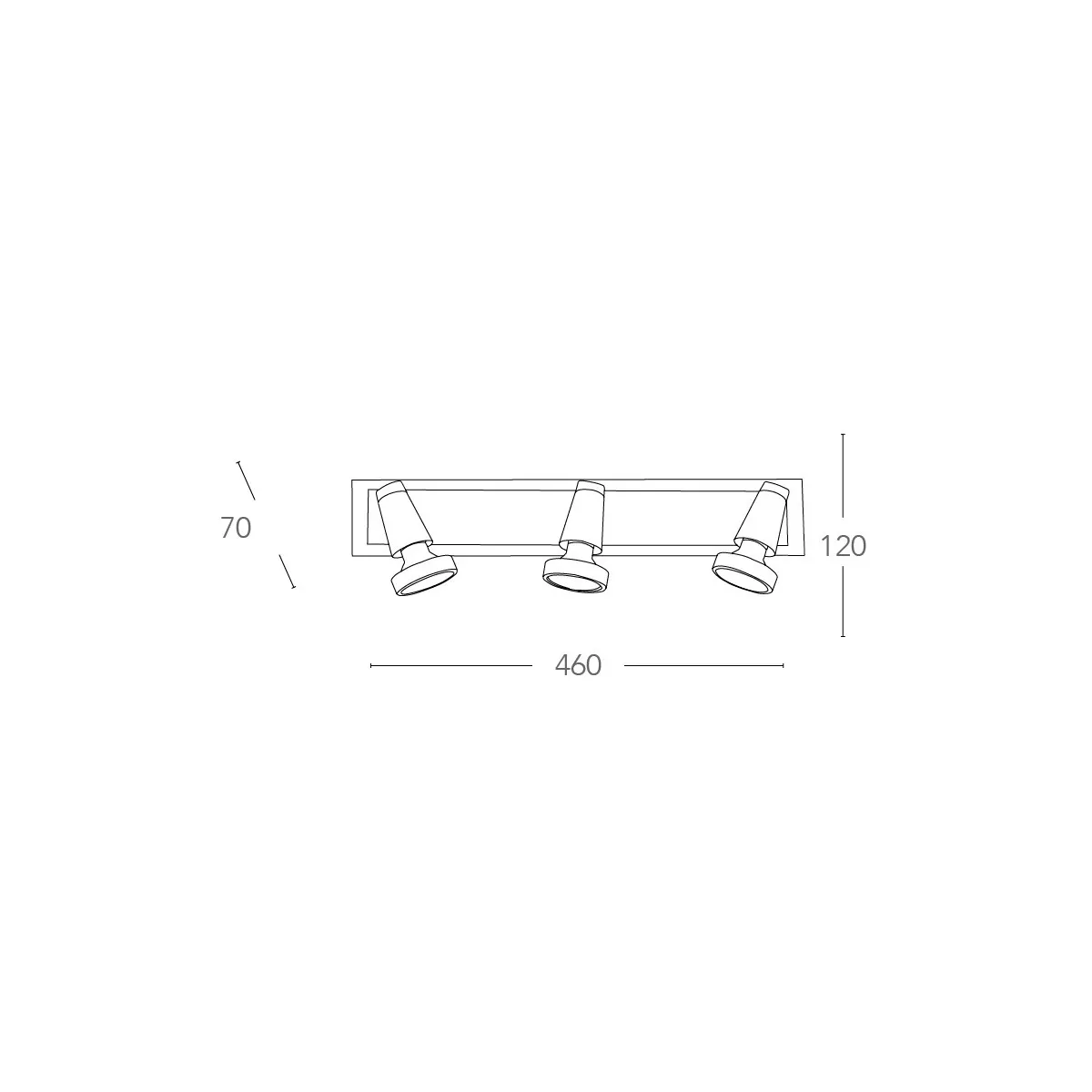 Faretto Spot Triplo Cromato Cornice Nichel | Mondialshop