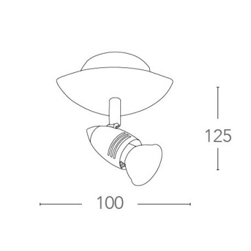 Moderner Scheinwerfer aus Chrom und Nickel | Mondialshop