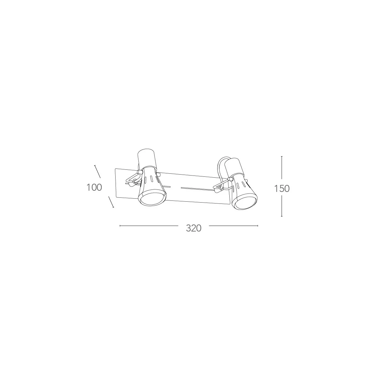 Applique a due luci cromata dalla forma semplice 40 watt E14