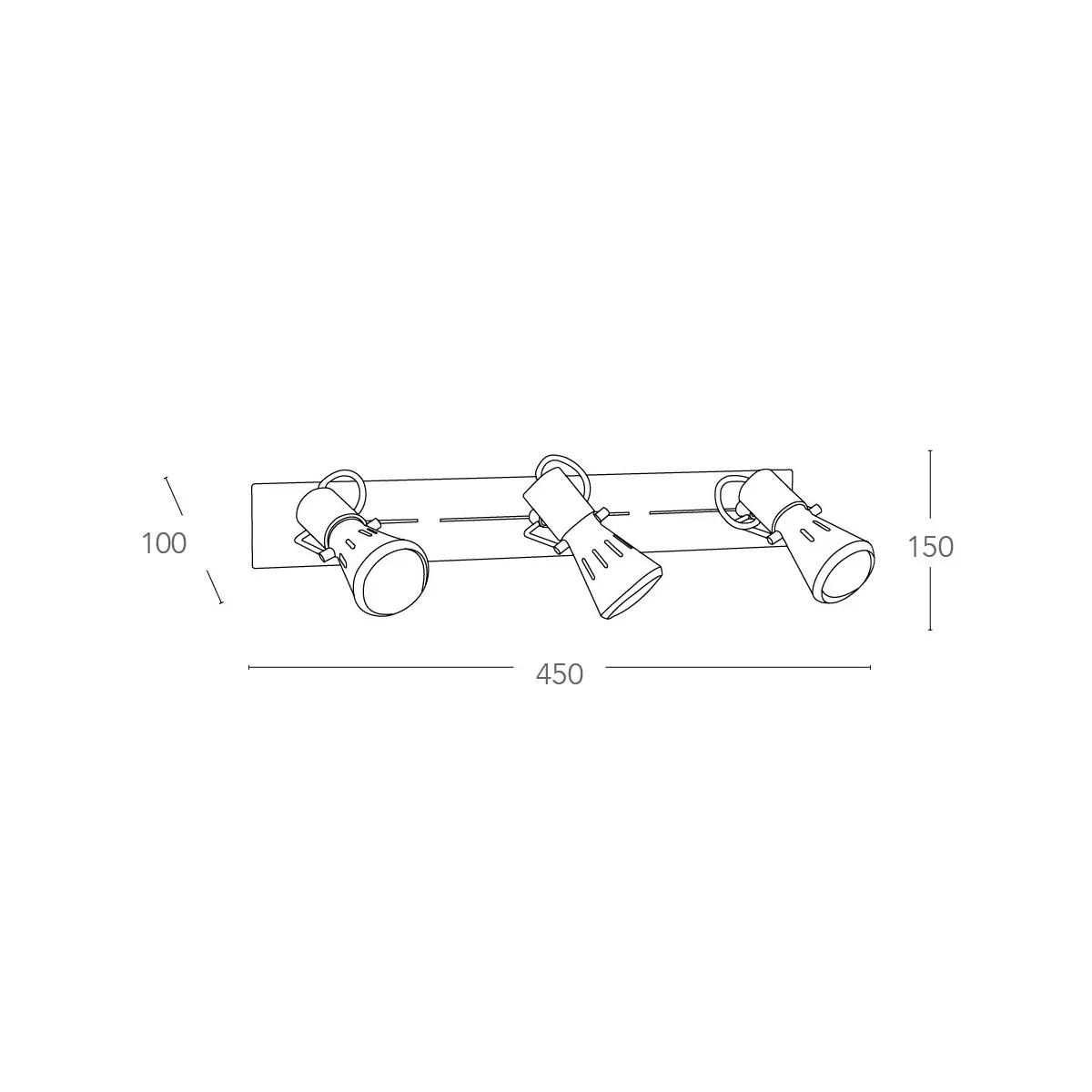 Faretto Spot Triplo Moderno Cromato | Mondialshop