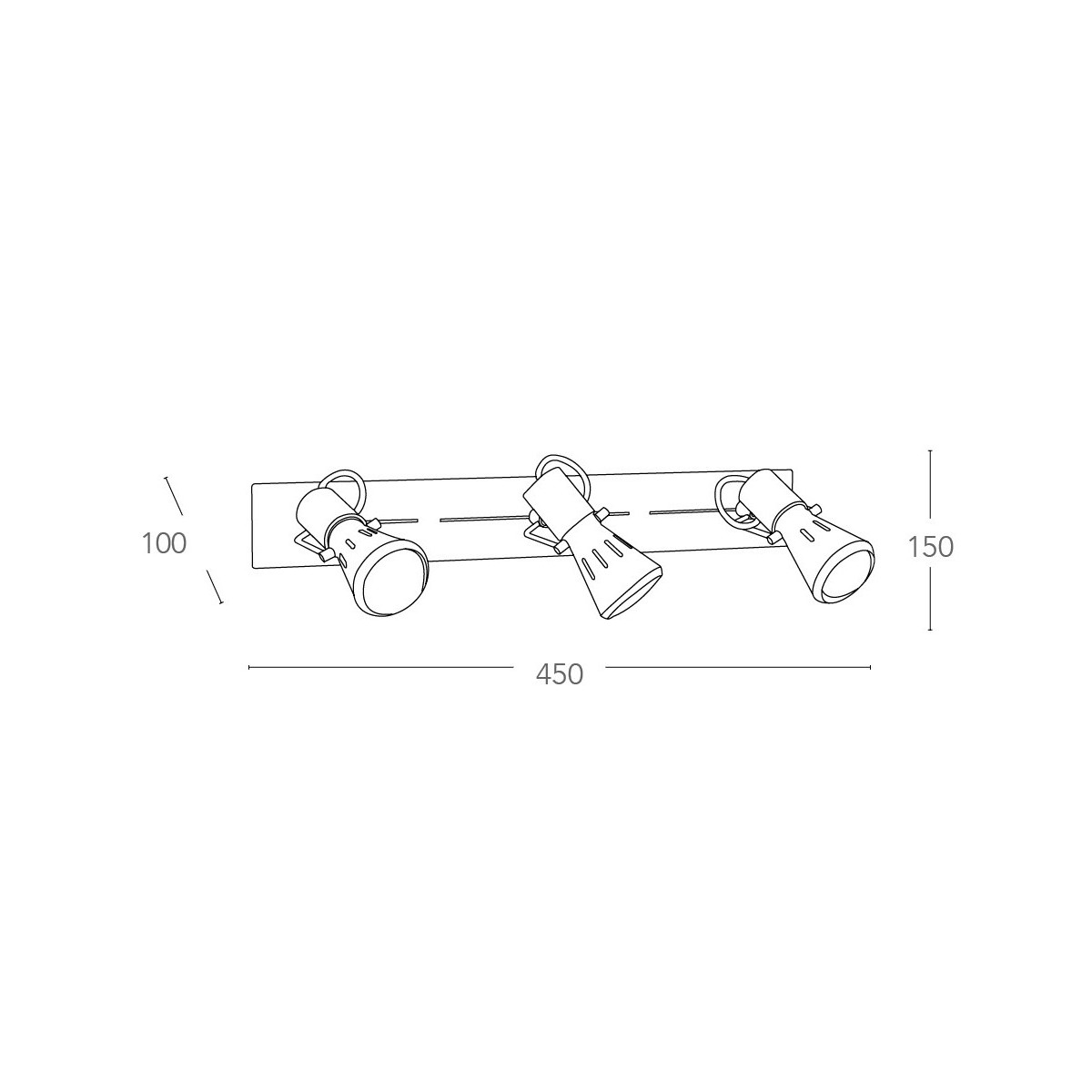 Moderner dreifach verchromter Scheinwerfer | Mondialshop