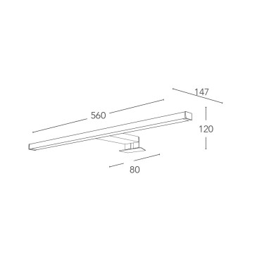 Applique murale à LED pour miroir avec double système de fixation 4000k 740 Lumen 8W 56 x 12H cm