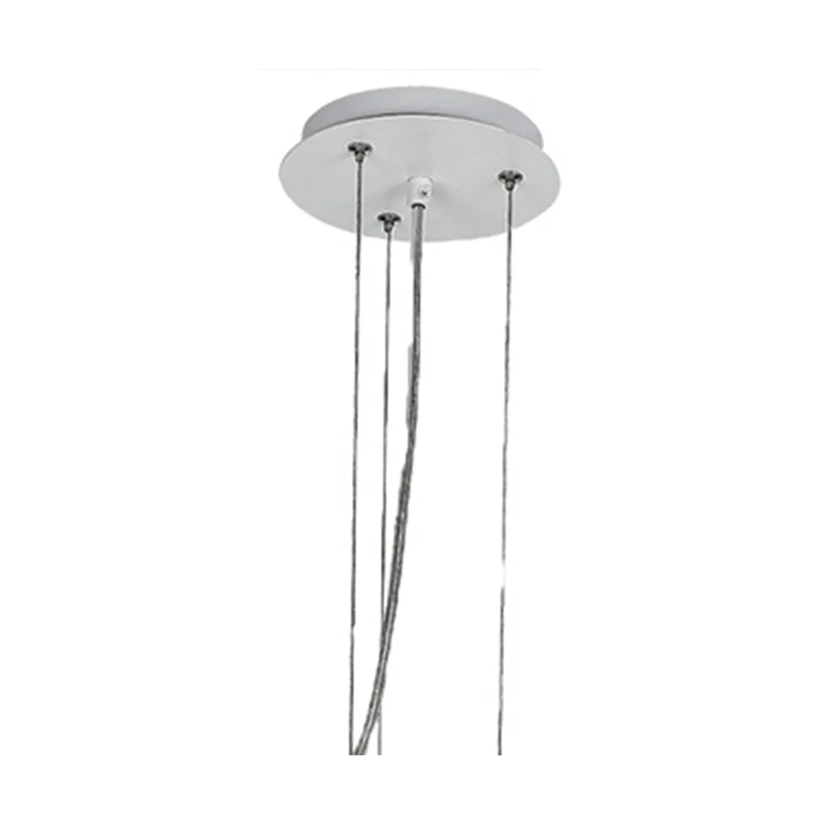 Lampada a sospensione 60W 5XE27 diametro 65cm bianca GRAPE. Moderno punto luce con struttura in metallo a forma di sassi