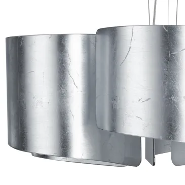 Lustre suspendu avec diffuseurs en verre argenté avec feuille pliée 5 lumières