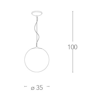 Suspension sphérique City 35 cm en verre blanc avec structure Chrome FanEurope