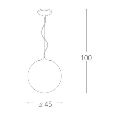 I-LAMPD / S45 BCO - Lustre Moderne à Suspension Sphérique Verre Blanc E27