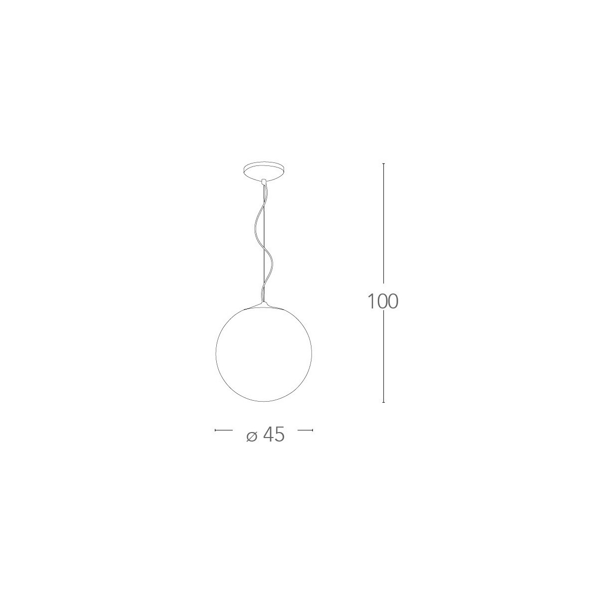 I-LAMPD/S45 BCO - Sospensione Sferica Lampadario Moderno...