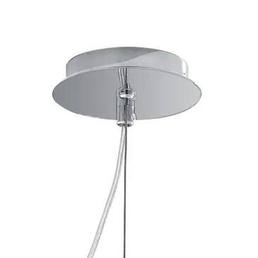 Lampada a sospensione 25W E27 diametro 18cm cromo GILDA. Punto luce moderno dalla forma cilindrica, in vetro e metallo.