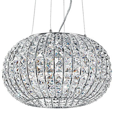 Lustre boule en métal écrasé avec ligne de concert K9 Crystals