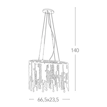 Lampadario Breeze in Metallo Cromato Illuminato da Pendenti Cristalli FanEurope