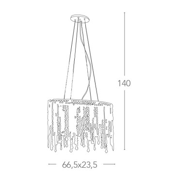 Lustre Breeze en métal chromé illuminé par des pendentifs en cristal FanEurope