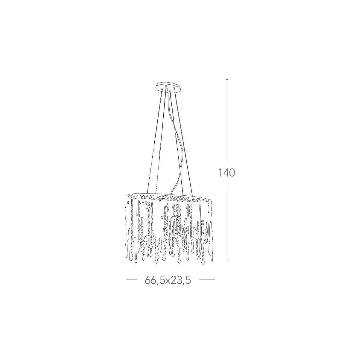 Lustre Breeze en métal chromé illuminé par des pendentifs en cristal FanEurope