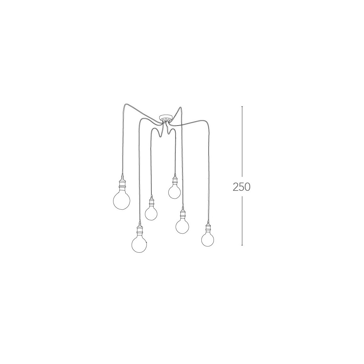 Lustre Groove avec 6 suspensions Rustic-Vintage FanEurope...