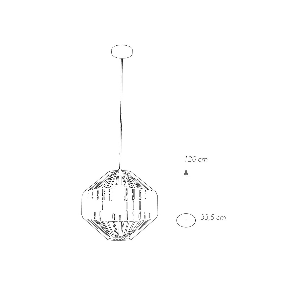 Lustre cage à opium en métal noir avec applications en verre FanEurope