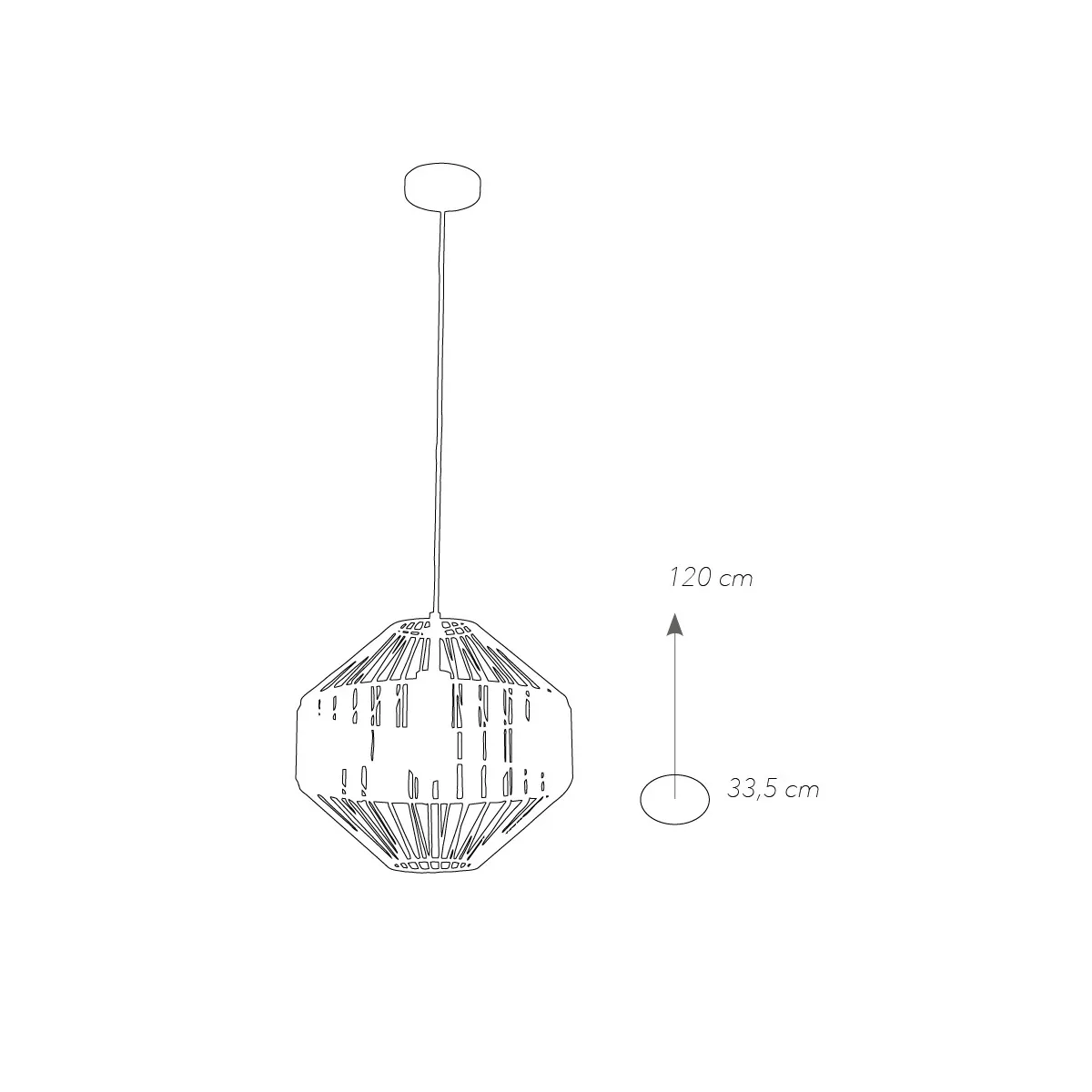 Lustre cage à opium en métal noir avec applications en verre FanEurope