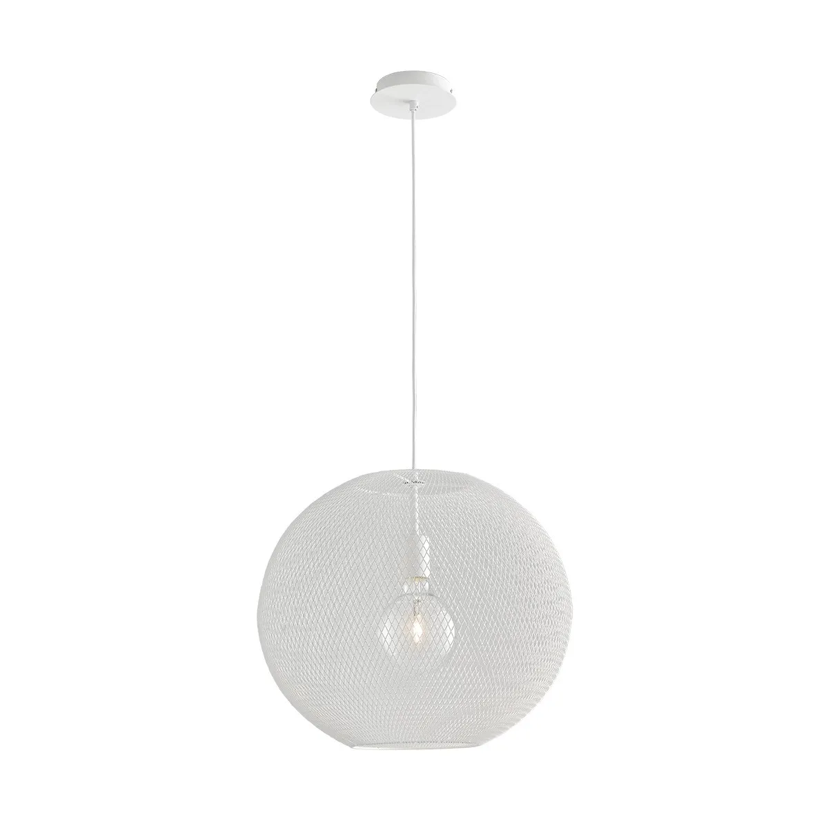 I-ESEDRA-S50 BCO - Lustre à Suspension Spherical Net White Metal Modern E27