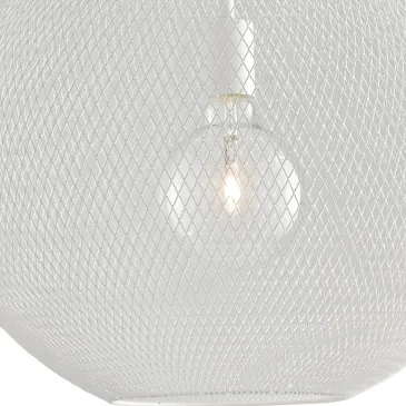 Abat-jour Esedra Chandelier Cage Sphérique en Métal Blanc