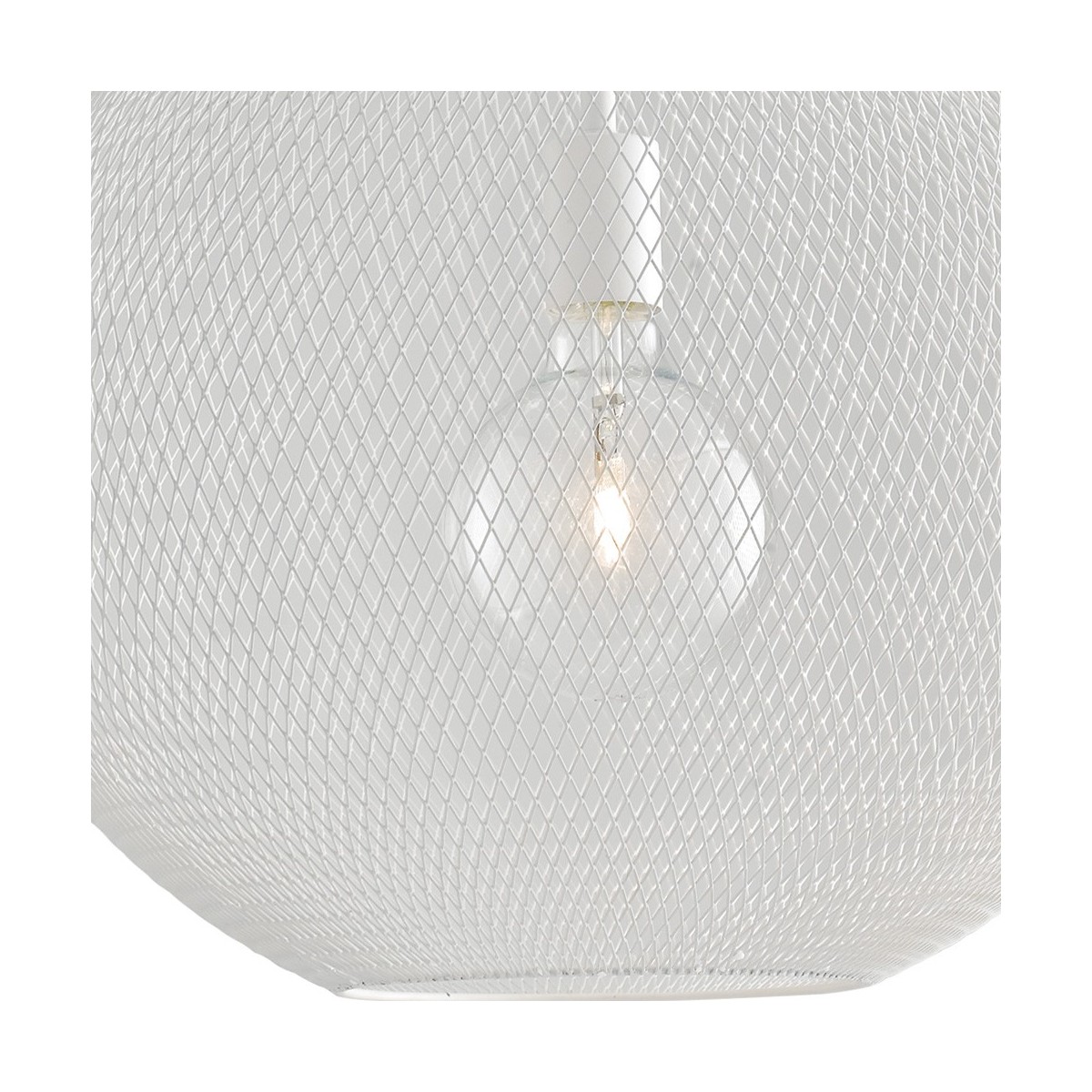Paralume in Metallo Bianco a Gabbia Sferica Lampadario...