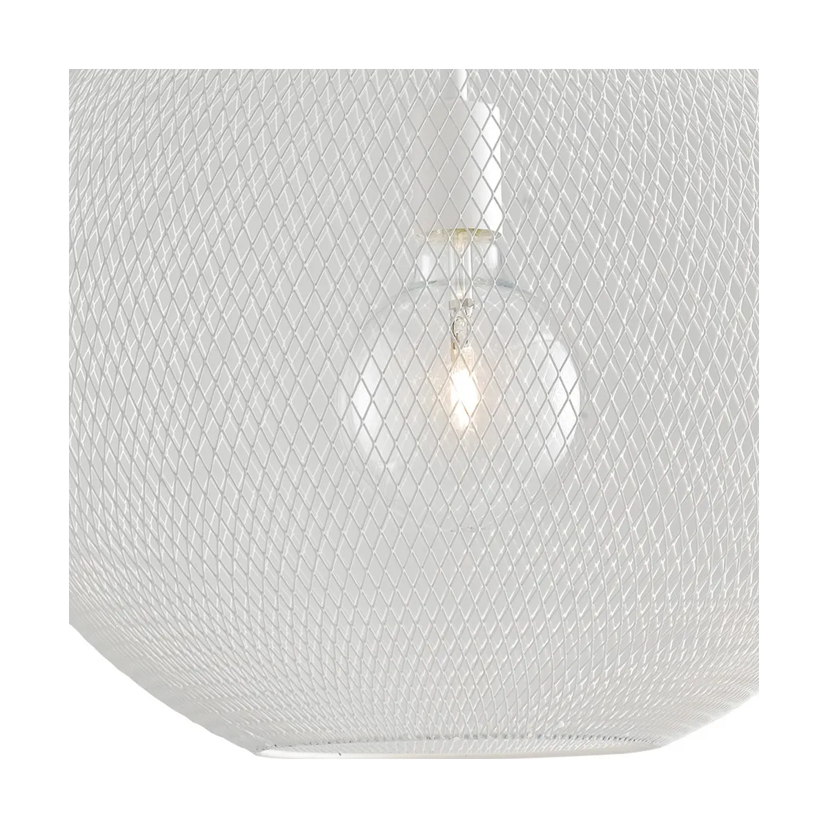 Abat-jour Esedra Chandelier Cage Sphérique en Métal Blanc