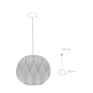 Lampadario Esedra Bianco con Paralume a Gabbia Sferica FanEurope