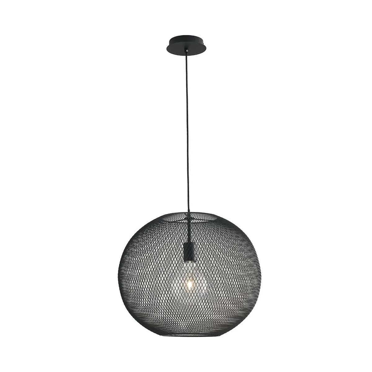 I-ESEDRA-S50 NER - Filet sphérique à suspension noire en métal moderne lustre intérieur E27