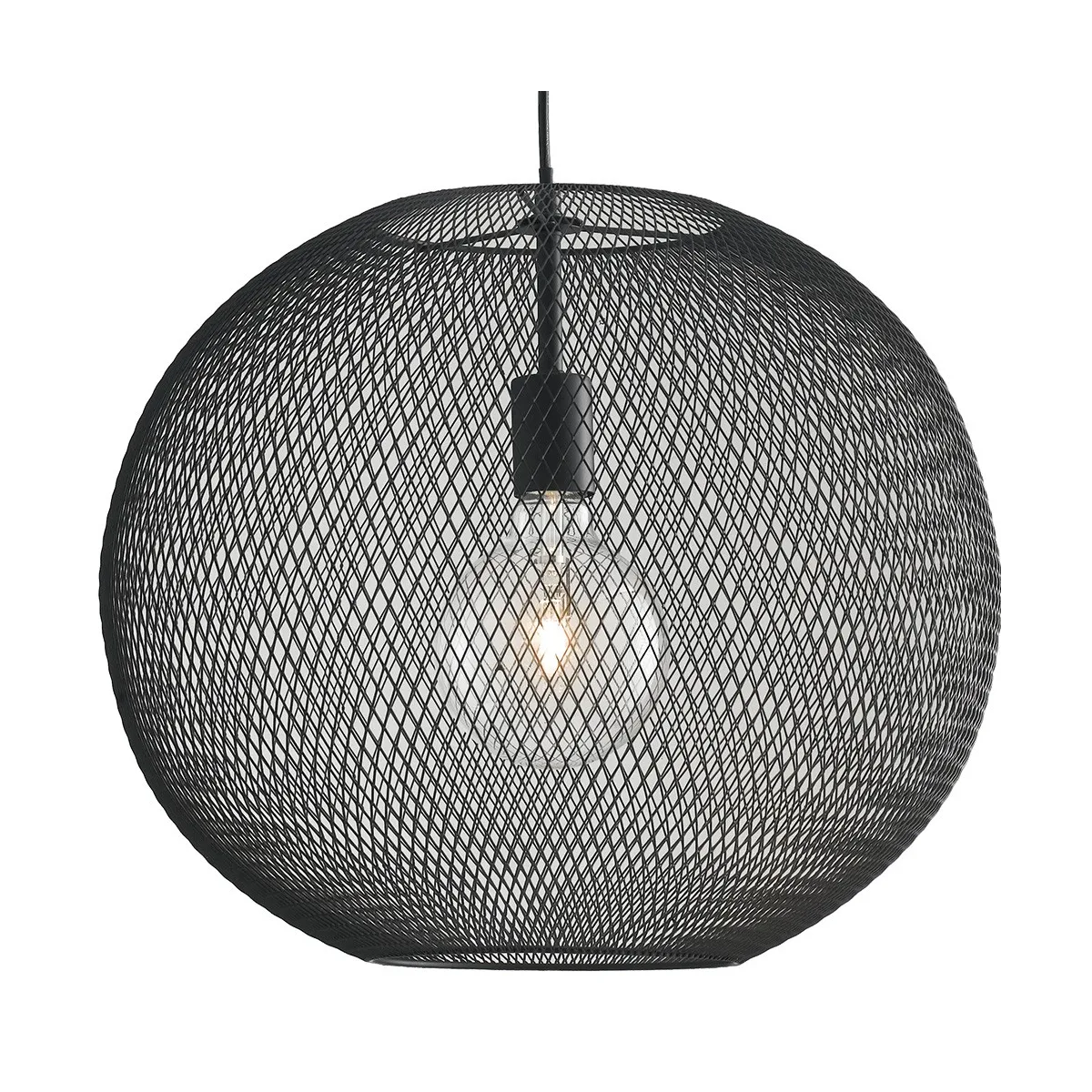 Suspension d'abat-jour à cage sphérique noire Esedra