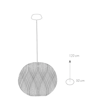 Lampadario Esedra Nero con Paralume a Gabbia Sferica FanEurope