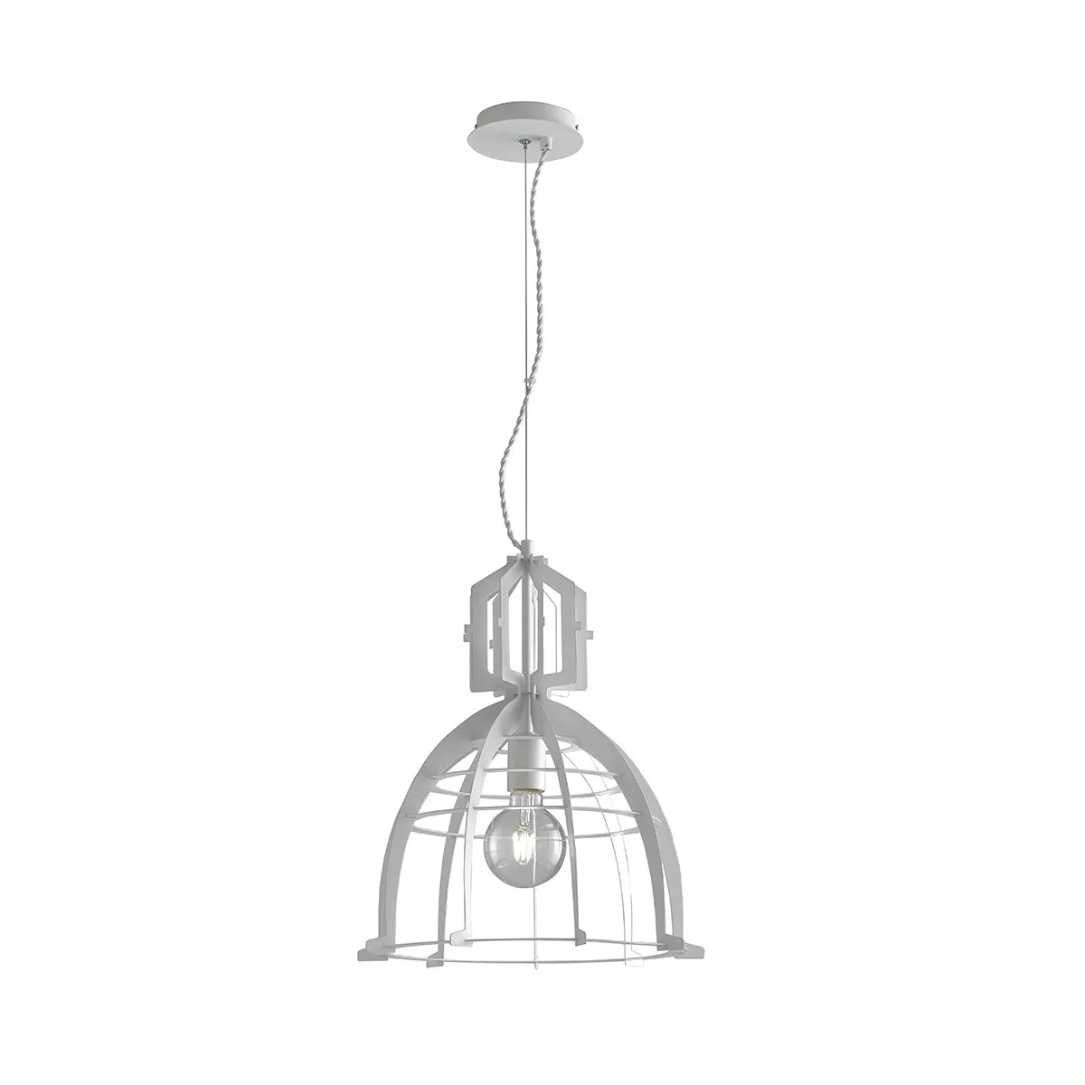 I-URBAN-S40 BCO - Lustre moderne en métal blanc à suspension minimale E27