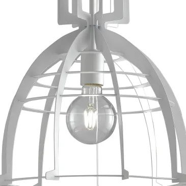 Lustre urbain en métal blanc avec abat-jour