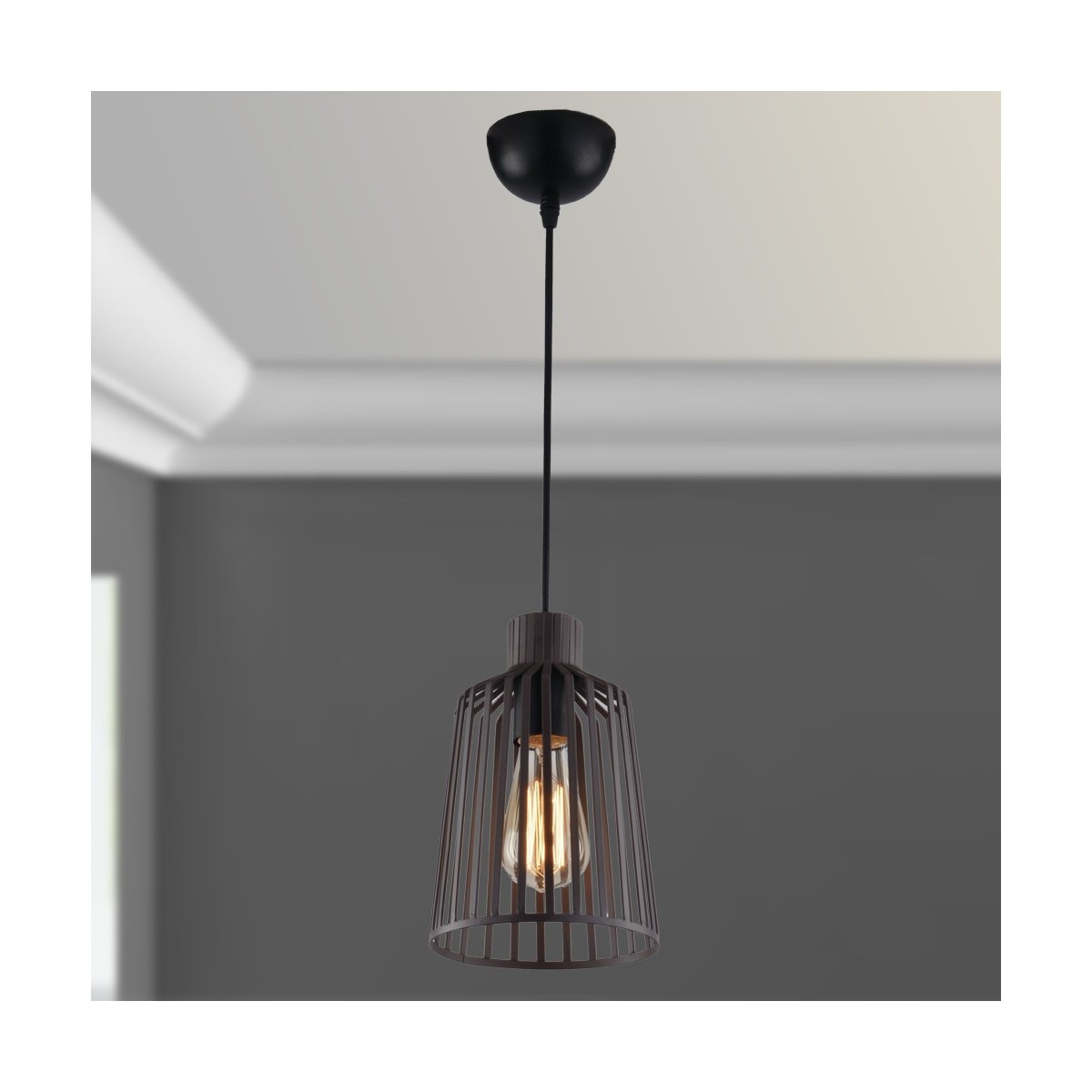 I-DAYTON-S16 BRO - Sospensione Gabbia Metallo Bronzo...