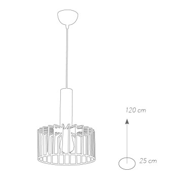 I-DAYTON-S25 BRO - Lampadario Sospensione Bronzo paralume Gabbia Metallo Rustico E27