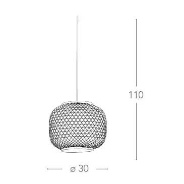 Suspension Zen avec Abat-jour Circulaire 30 cm Décoré par le tissage Bamboo FanEurope