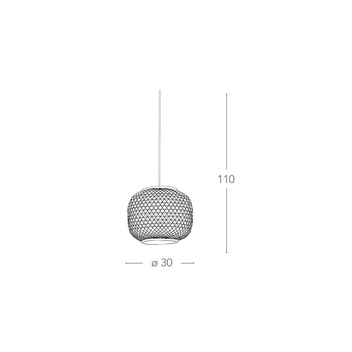 Sospensione Zen con Paralume Circolare 30 cm Decorato da...