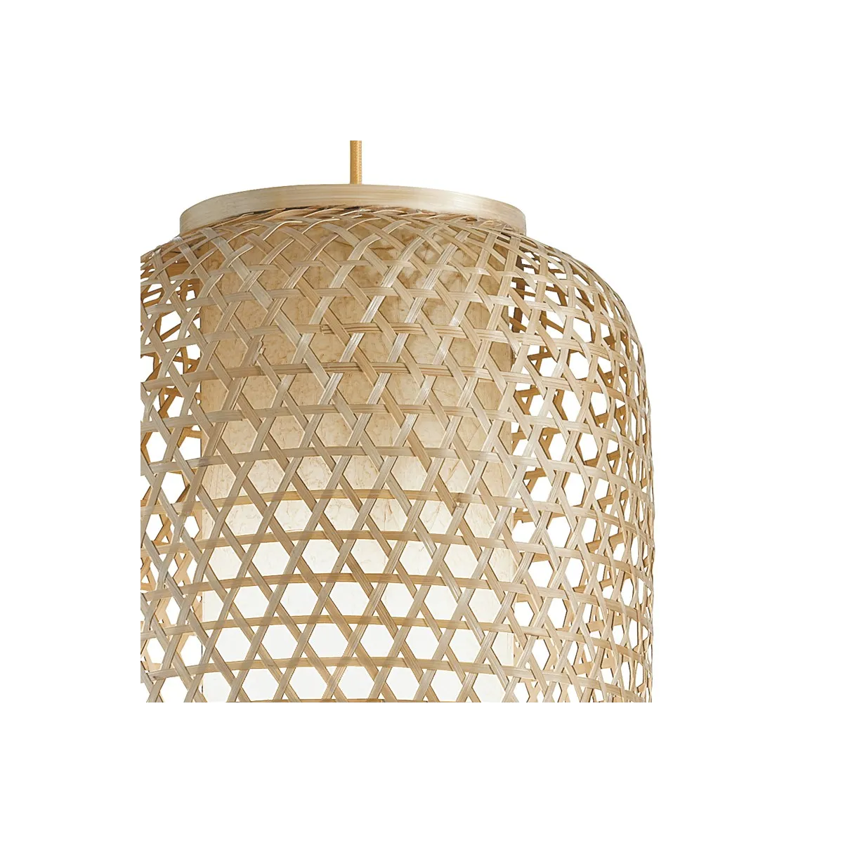 Sospensione Zen con Decoro Intrecciato in Bamboo naturale