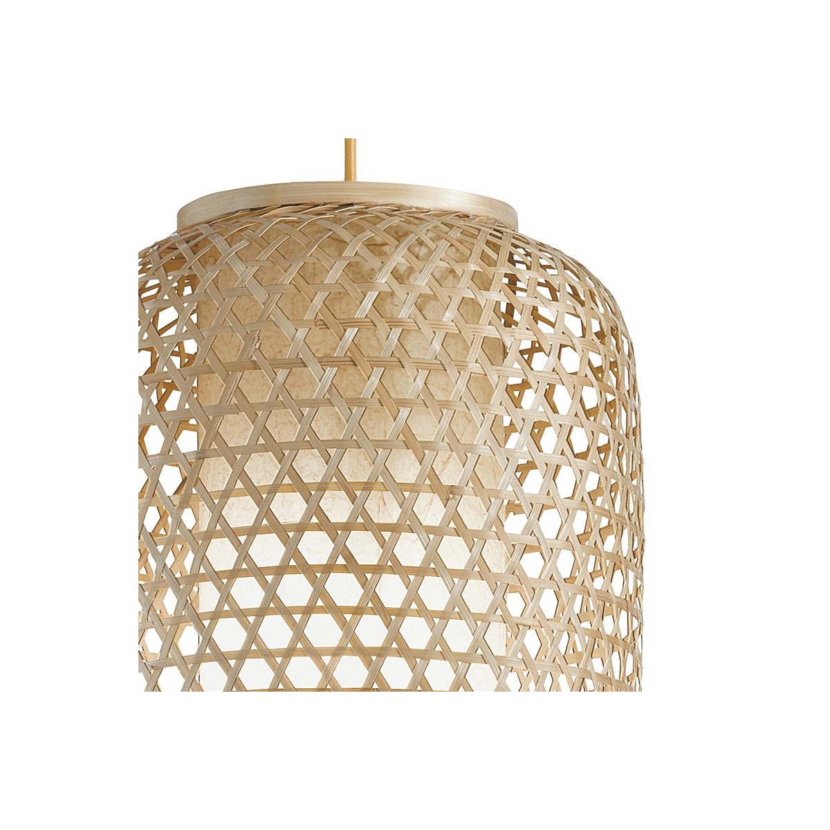 Suspension zen avec décoration tressée en bambou naturel