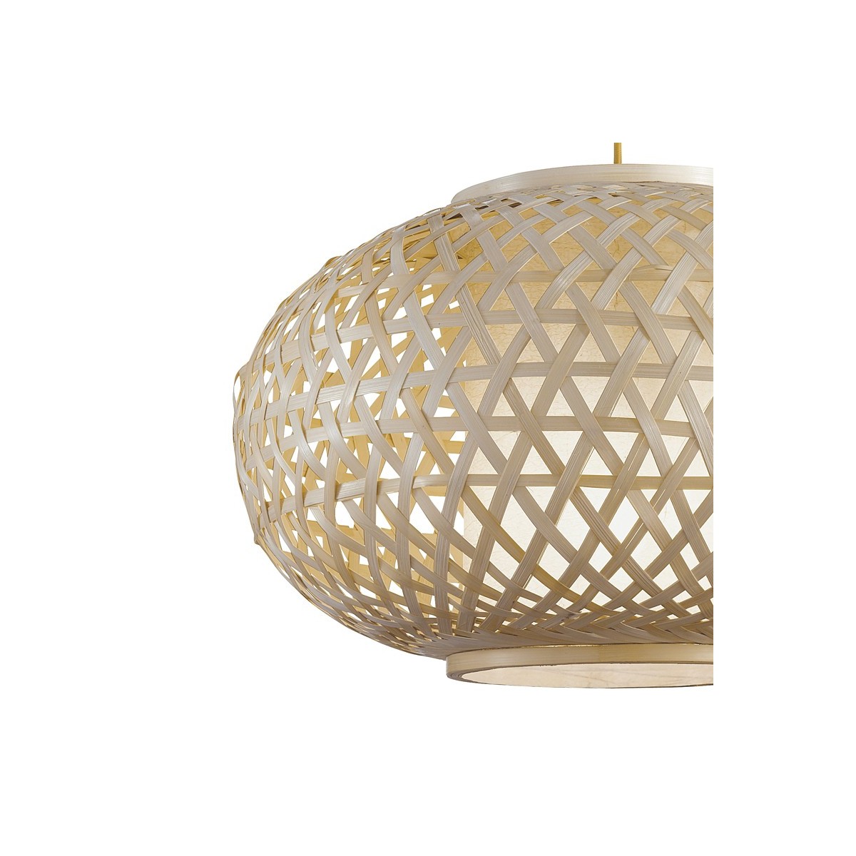 Sospensione con Decoro Intrecciato in Bamboo Naturale...
